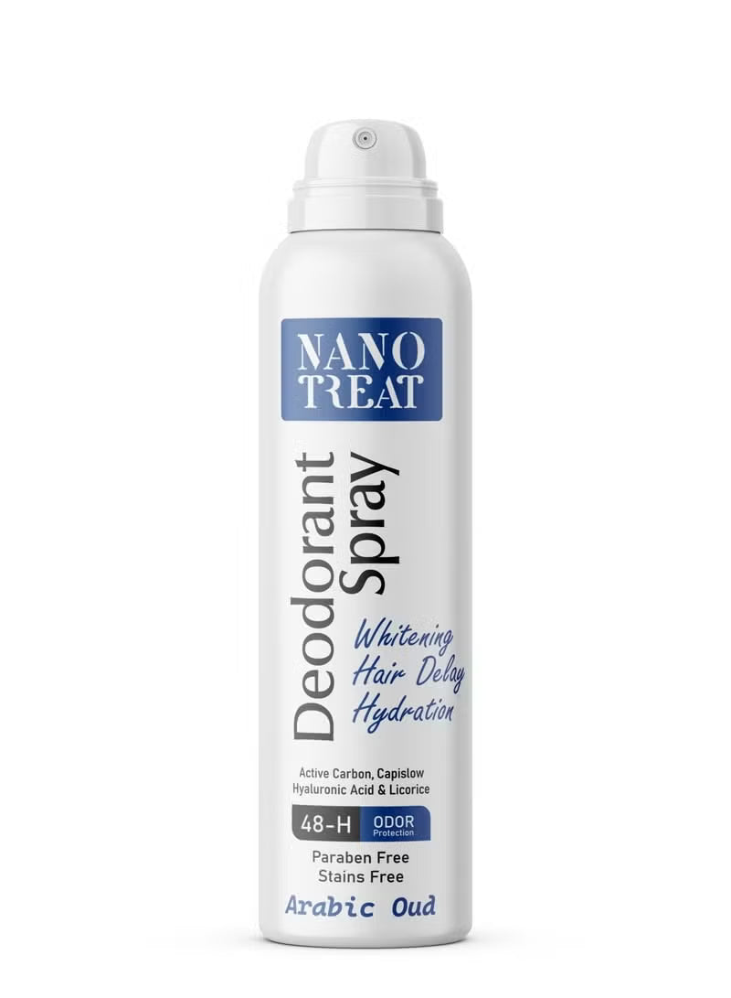 نانو تريت سبراي مزيل عرق 150مل بدون رائحه - Nano Treat Deodorant Spray Whitening Arabic Oud150ml