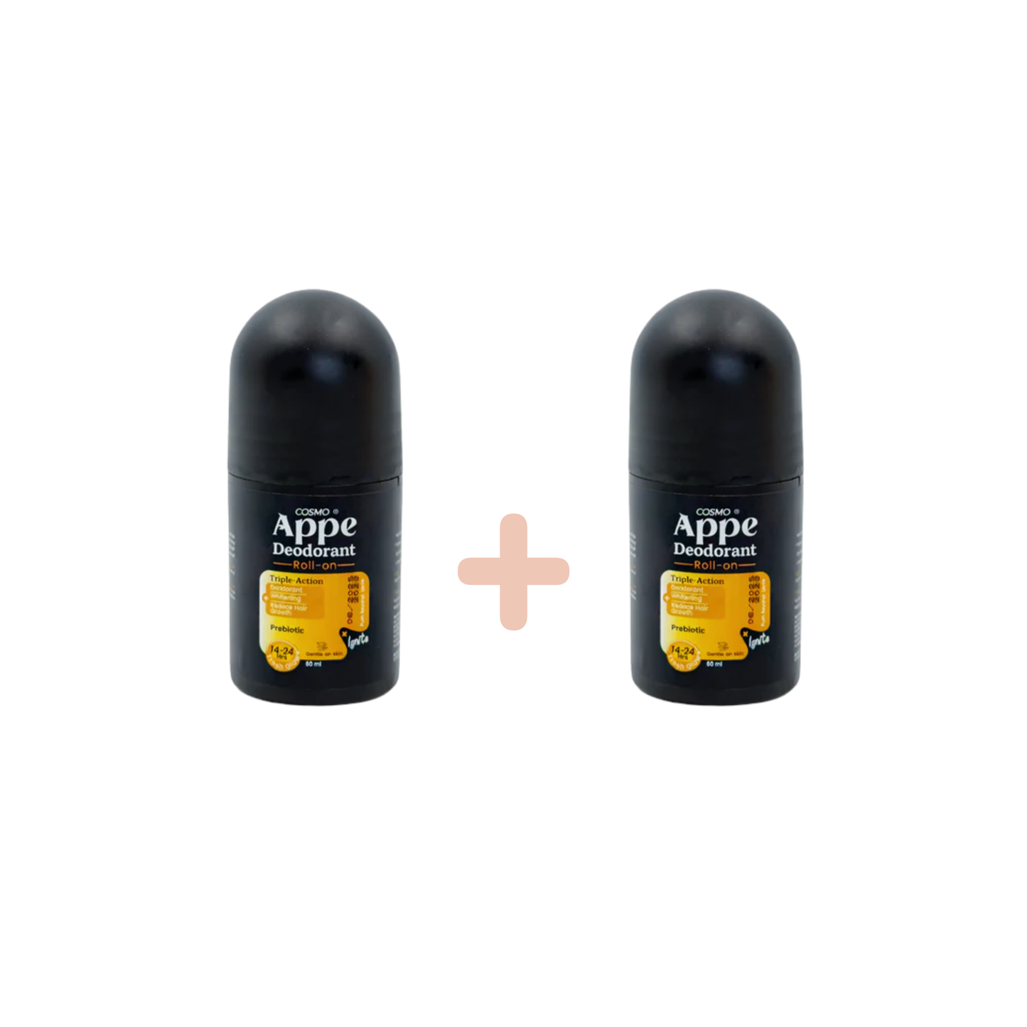 ابى رول اون 60مل بلاك ايجنيت عرض 1+1 - Appe Roll-On Black Ice Male Deodorant - 5th Generation Microbiome Friendly