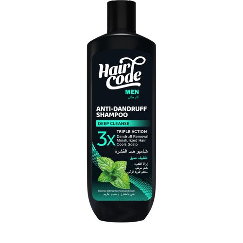 هيركود شامبو رجالي 170مل تنظيف عميق - Hair Code Anti-Dandruff Deep Cleanse Shampoo With Hammam Cream - 170 ml