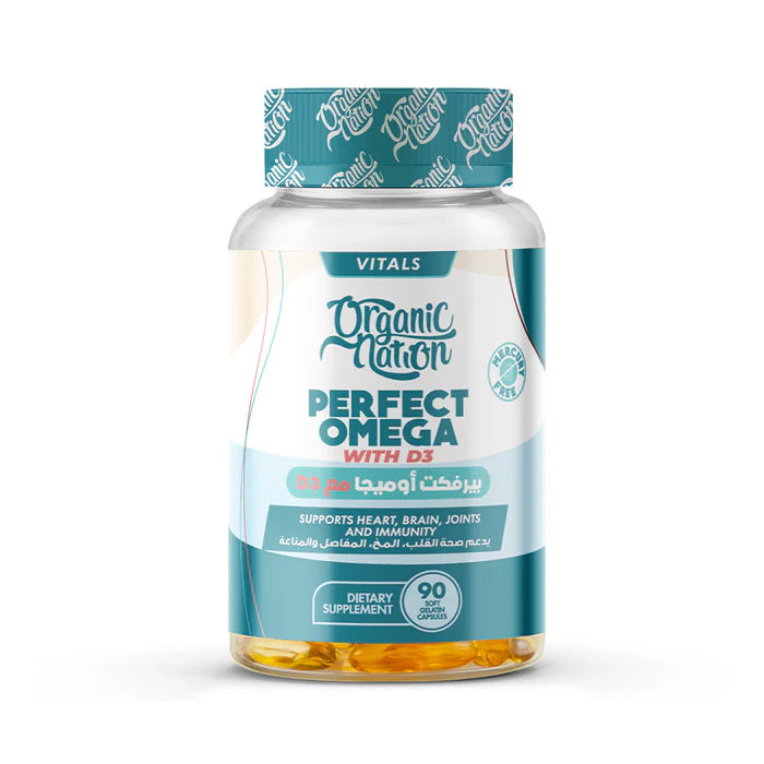 اورجانيك نيشن بيرفكت اوميجا 90 كبسولة - Organic Nation Perfect Omega3 With Vitamin D3-90Serv.-90Capsules