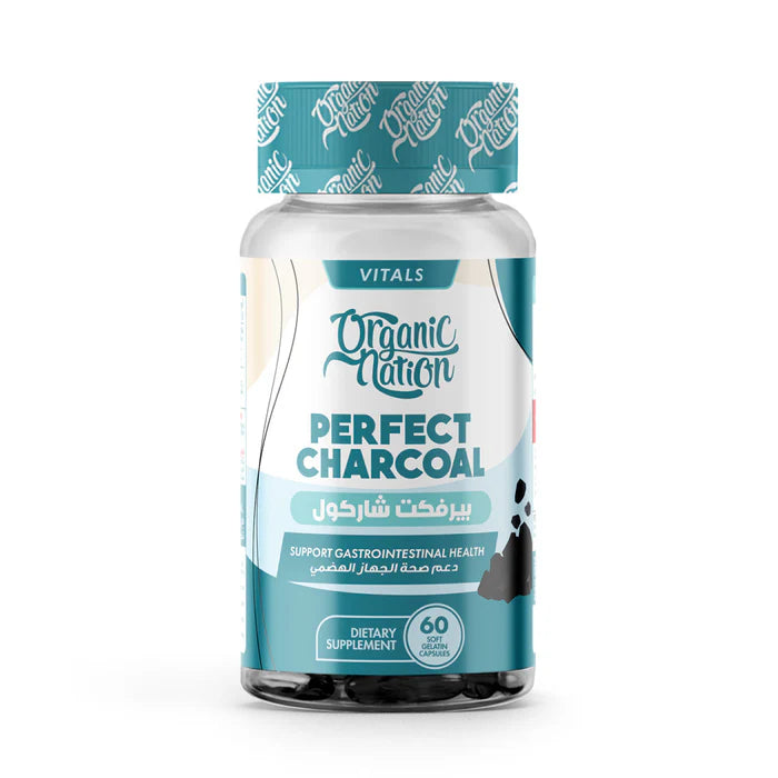 اورجانيك نيشن بيرفكت شاركول 60 كبسولة - Organic Nation Perfect Charcoal-60Serv.-60Softgels