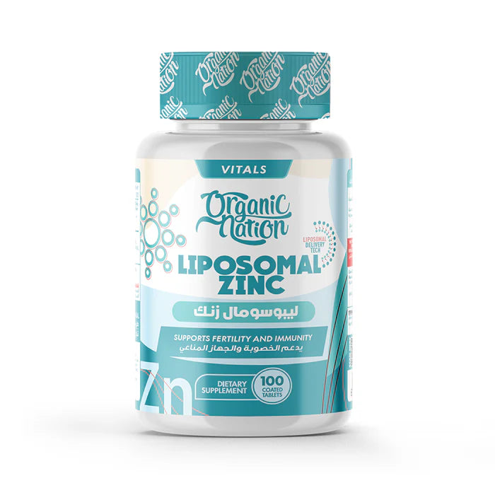 اورجانيك نيشن ليبوسومال زنك جليكونيت 100 كبسولة - Organic Nation Liposomal Zinc Gluconate-100Serv.-100Tablets