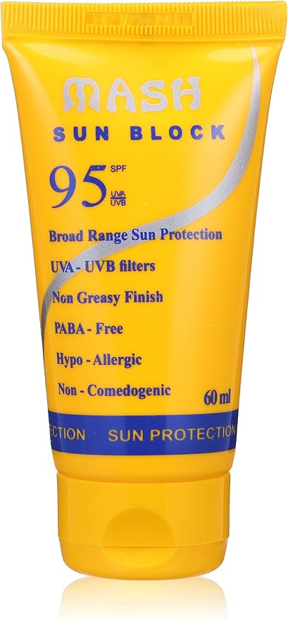 ماش لوشن صن سكرين 125مل تركيز 95اصفر - Mash sun mash 95 sunscreen lotion spf +50-60ml