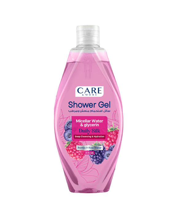 Care & More Micellar Shower Gel – Raspberry & Rose Water – 500ml