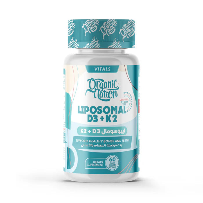 اورجانيك نيشن ليبوسومال د3 +ك2 60 كبسولة - Organic Nation Liposomal D3+K2 -60Serv.-60Capsules