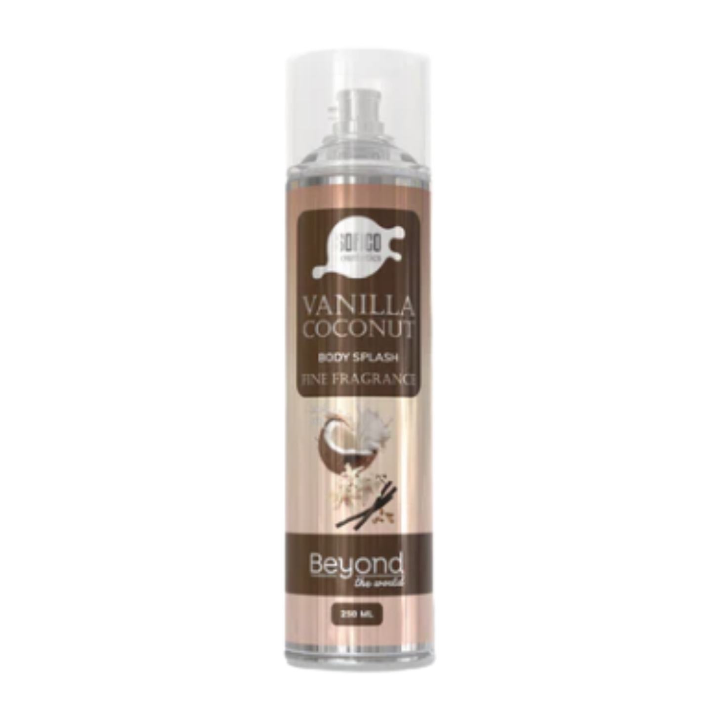 سوفيكو بيوند بادى سبلاش 250مل فانيليا - Sofico Beyond body splash (Vanilla Coconut) 250 ml