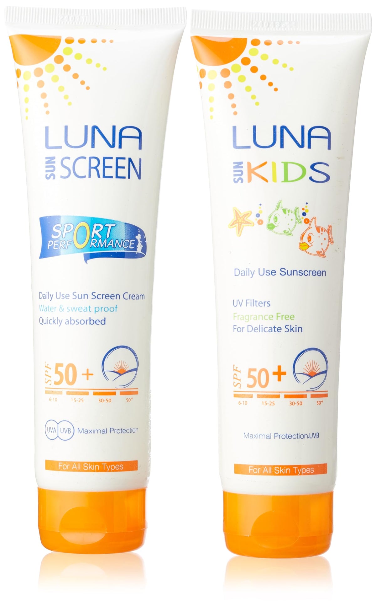 لونا صن 130مل 50حماية كبار+ كيدز عرض - Luna Adult Sun Protection Cream 130 ml (SPF 50) + Kids Sun Spray 130 ml Set