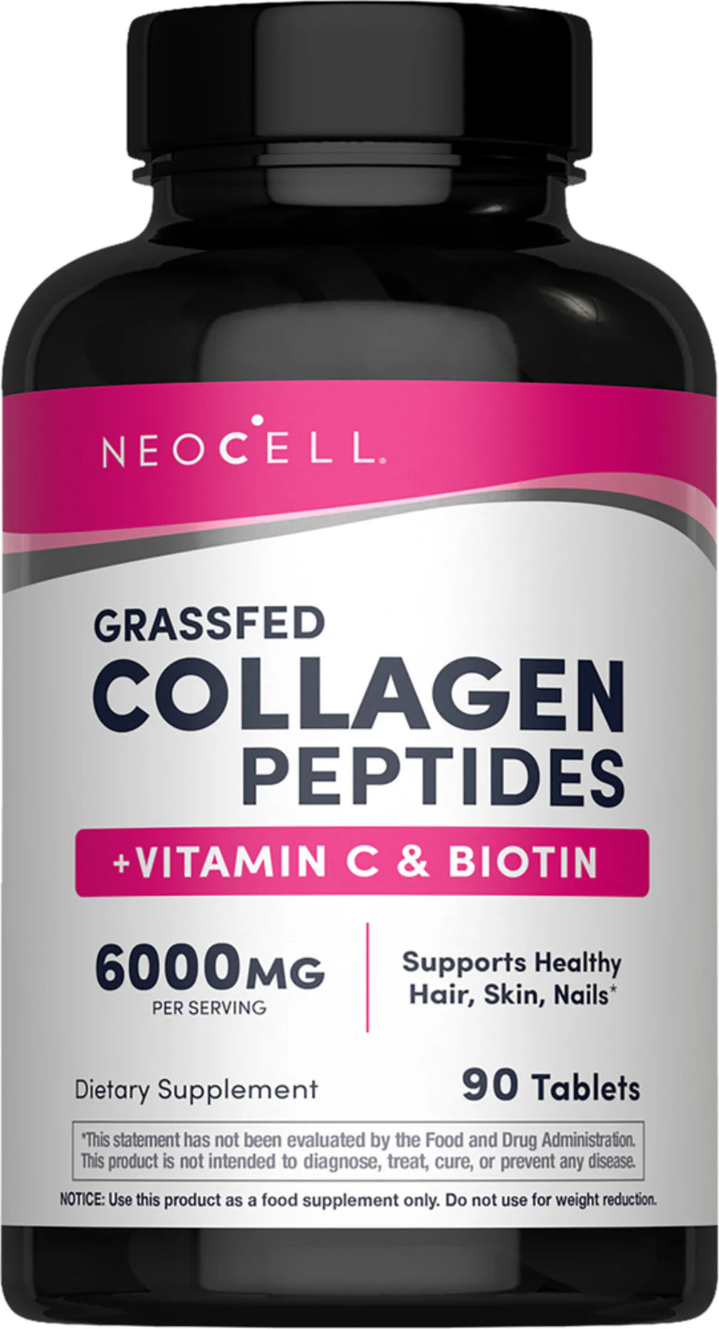 Neocell Grassfed Collagen Peptides + C & Biotin, 6000 mg, 90 Tablets