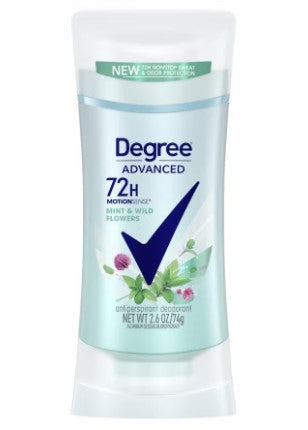 ديجري ادفانسيد ستيك 74جم نعناع وزهور بريه - Degree Advanced Antiperspirant Deodorant Stick - 74g / 2.6 oz (Wild Mint & Flowers)