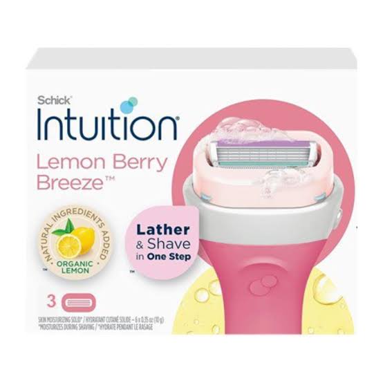 شيك انتويشن شفرات حلاقه ليمون بريز علبه 3ق - Schick Intuition Lemon Berry Razor Refills - 3-Count Box
