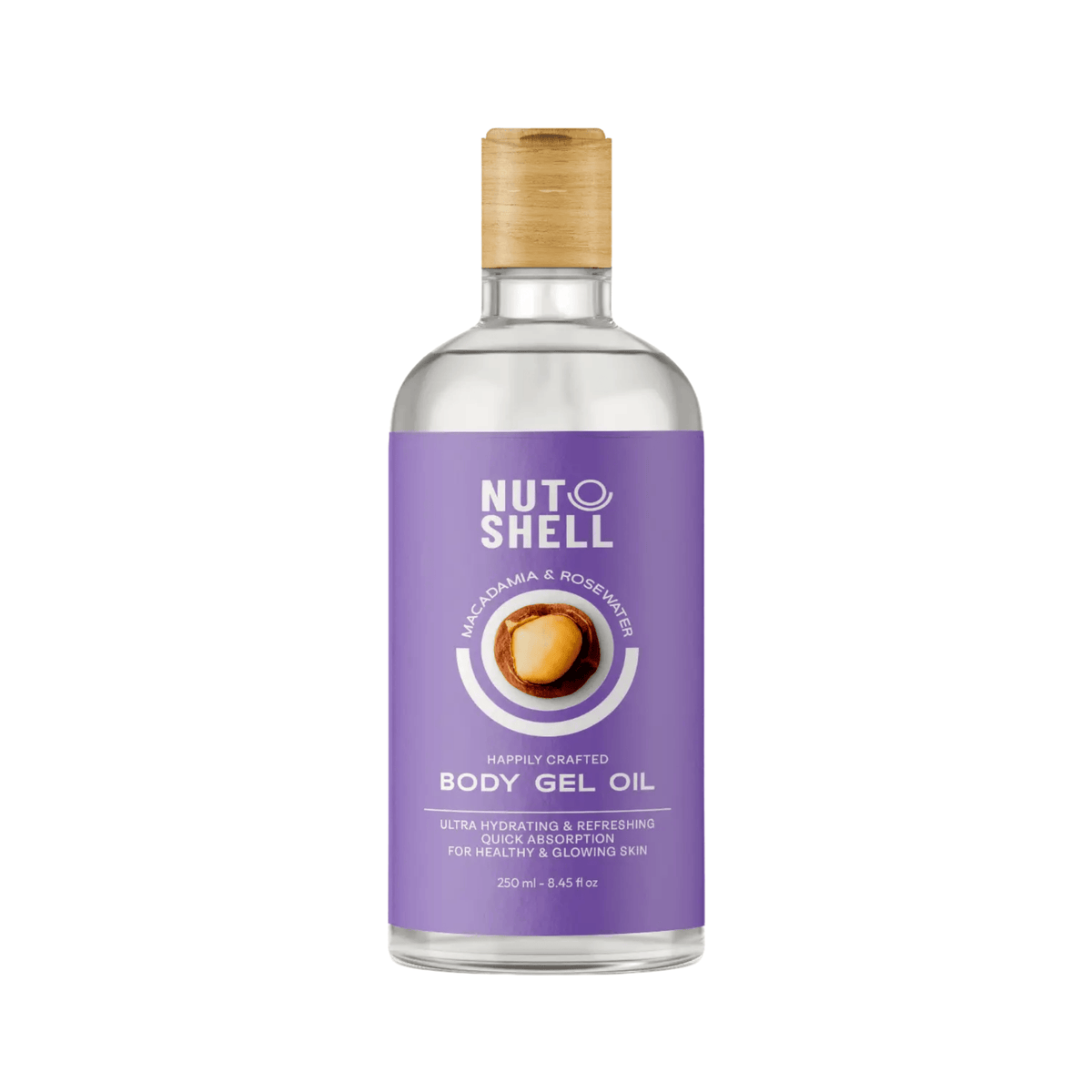 نات شيل بادي جيل اويل 250مل مكاديميا وماء ورد - Nut shell Body Gel Oil 250ml - Macadamia & Rose Water