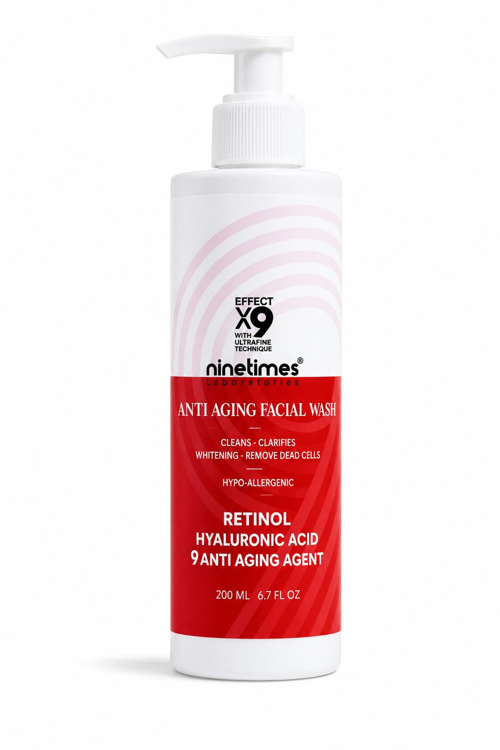 ناين تايمز غسول بشرة 200مل ريتينول تجاعيد - Times 9 Facial Cleanser (200ml) - Retinol Anti-Aging