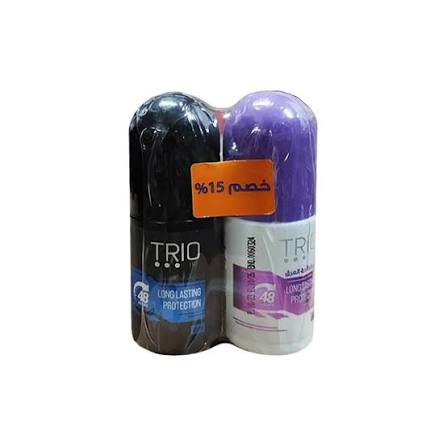 تريو رول اون 50مل كوول +بيور عرض2 ق 15%خصم - Trio Roll-On Deodorant, 50ml (Cool + Pure) - Twin Pack (15% Off)
