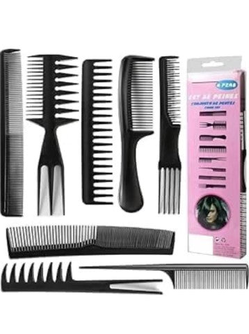 طقم مشط 8*1 علبة 8 قطع - 8-in-1 Professional Hair Comb Set (8-Piece Box)