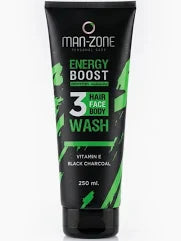 مان زون شاور جيل 250مل انيرجى بوست - Man-Zone Personal Care Energy Boost 3 In 1 Wash (Hair, Face, Body) 250ml