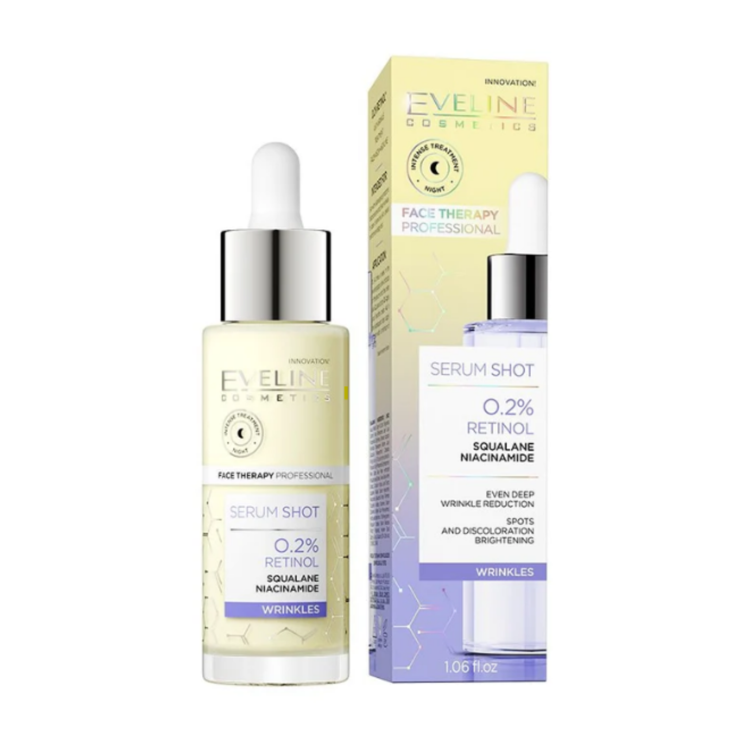ايفي لاين سيرم شوت 0.2% ريتنول 30مل - Eveline Serum Shot 0.2% retinol treatment for face, neck and neckline