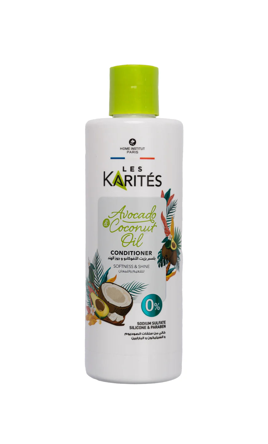 كاريتيه بلسم 400مل زيت افوكادو وجوزهند - Les Karités Avocado & Coconut Oil Conditioner Softness & Shine