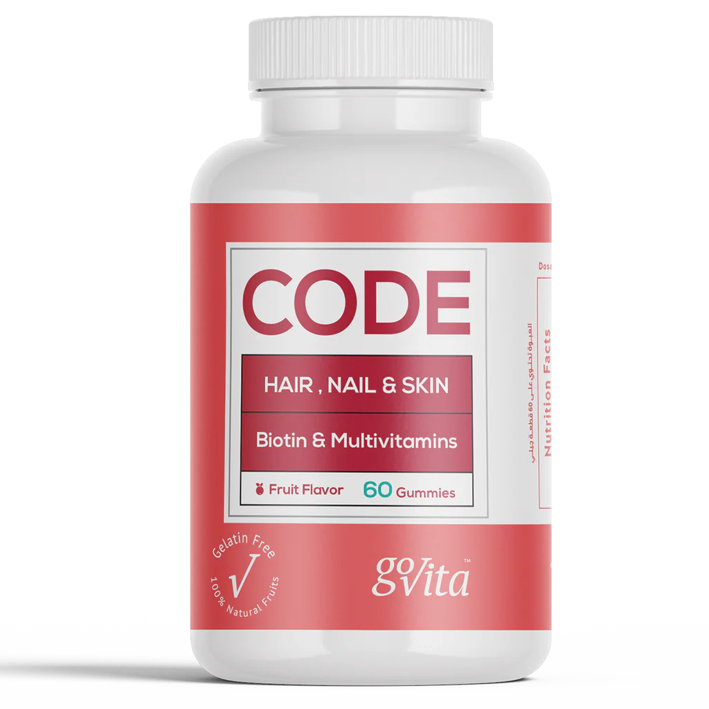 كود هير نيل اند سكين بايوتين & فيتامين 60 ق - CODE Hair, Nail & Skin Gummies 60pcs