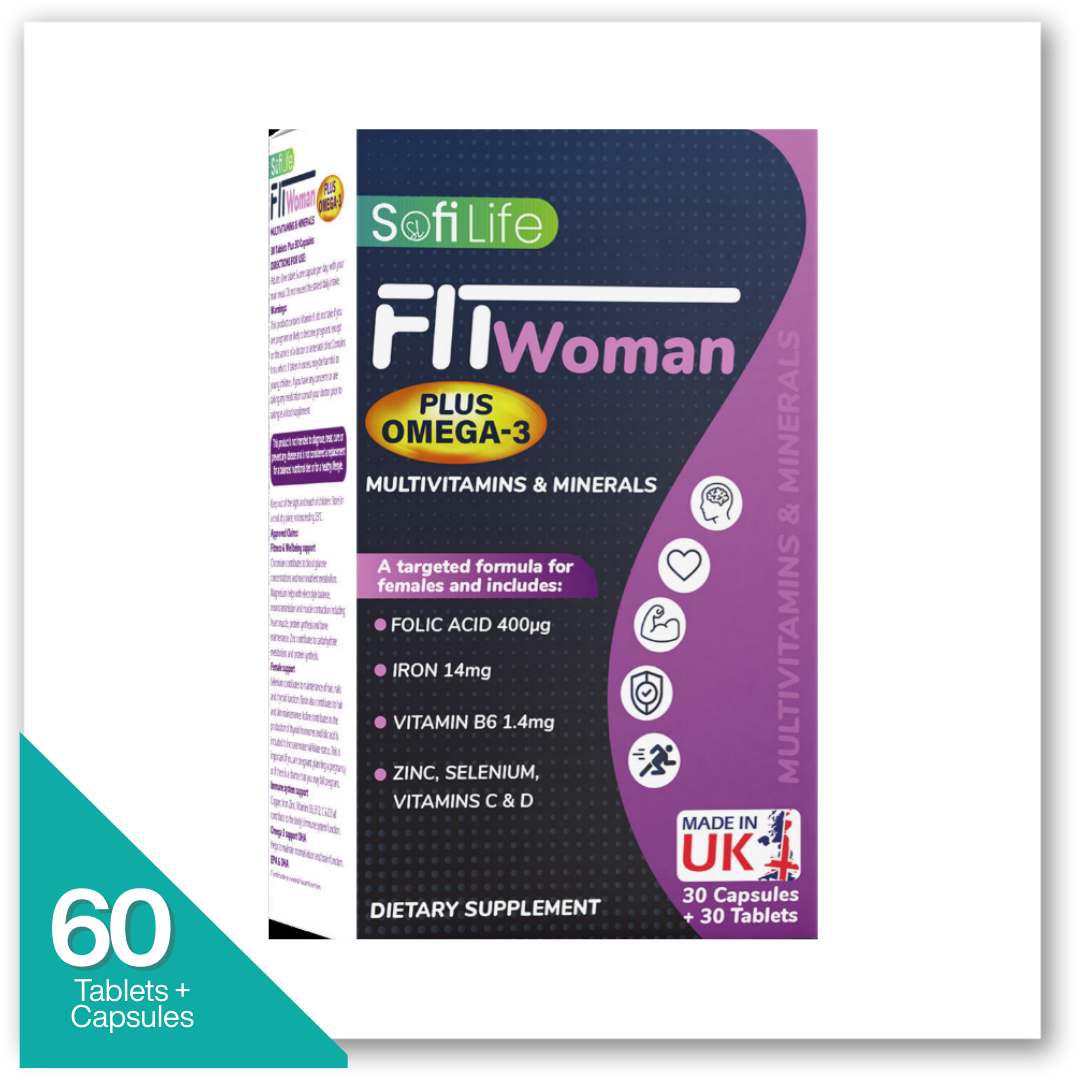 سوفي لايف فت ومان بلس اوميجا3 مالتى ف60 قرص - FIT Woman plus Omega 3 - Multivitamins & Minerals