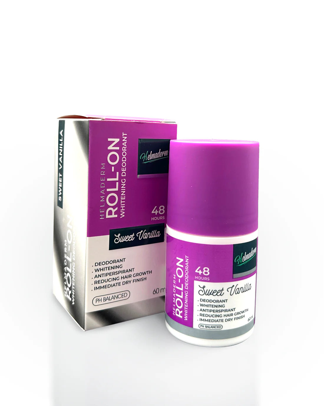 هيلماديرم رول اون 60مل سويت فانيليا - Helmaderm Deodorant Whitening Roll-on Hair Reducer With Sweet Vanilla 60ml