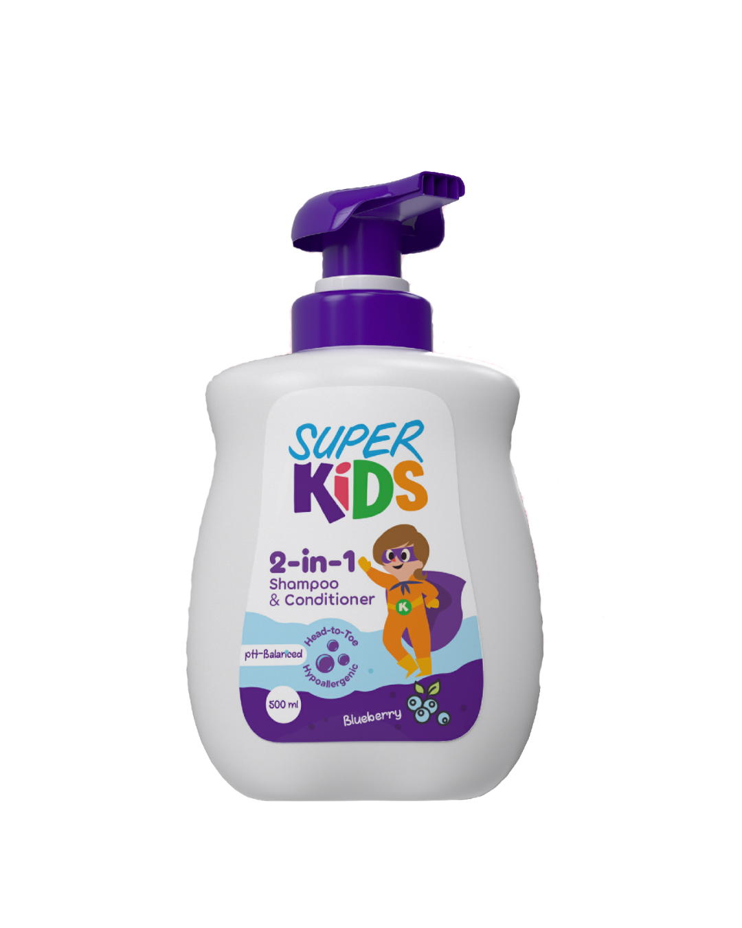 Superkids 2 In 1 Shampoo & Conditioner 500 ml - سوبر كيدز شامبو وبلسم 2 في 1 بحجم 500 مل