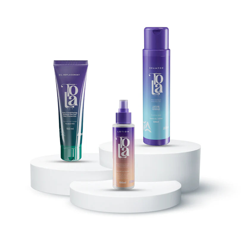 Tola Routine, 150 ml Oil Replacement+ Tola Hair Shampoo, 250 ml + Tola Lotion, 120 ml