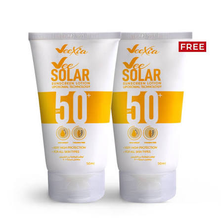 في سولار صن سكرين لوشن 50ملى 2ق بروموباك - Vee Solar Sunscreen Lotion 50ml (Promo Pack - 2 Pieces)