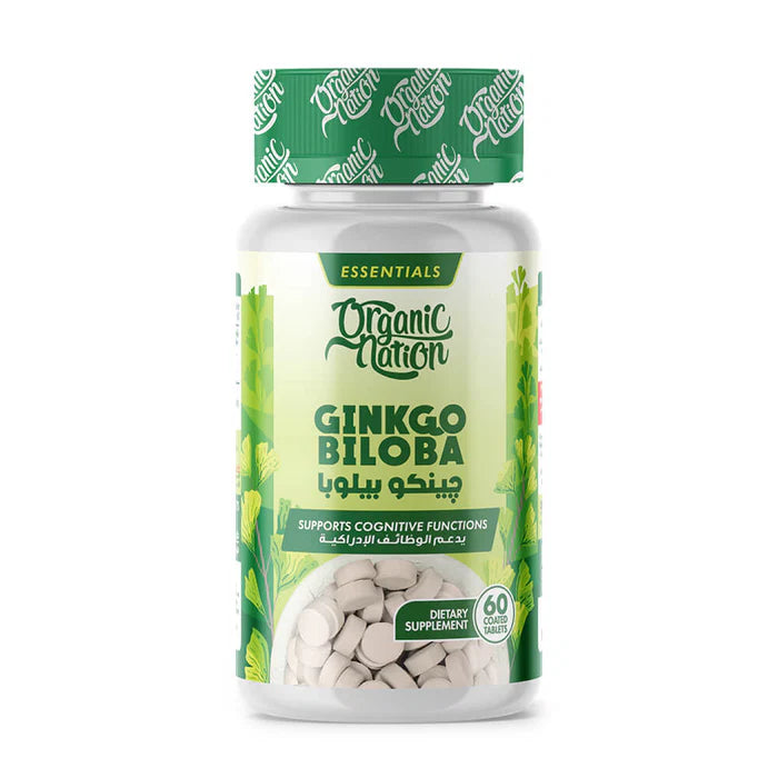 اورجانيك نيشن جينكو بيلوبا 60 قرص - Organic Nation Ginkgo Biloba 60MG-60Serv.-60Tablets