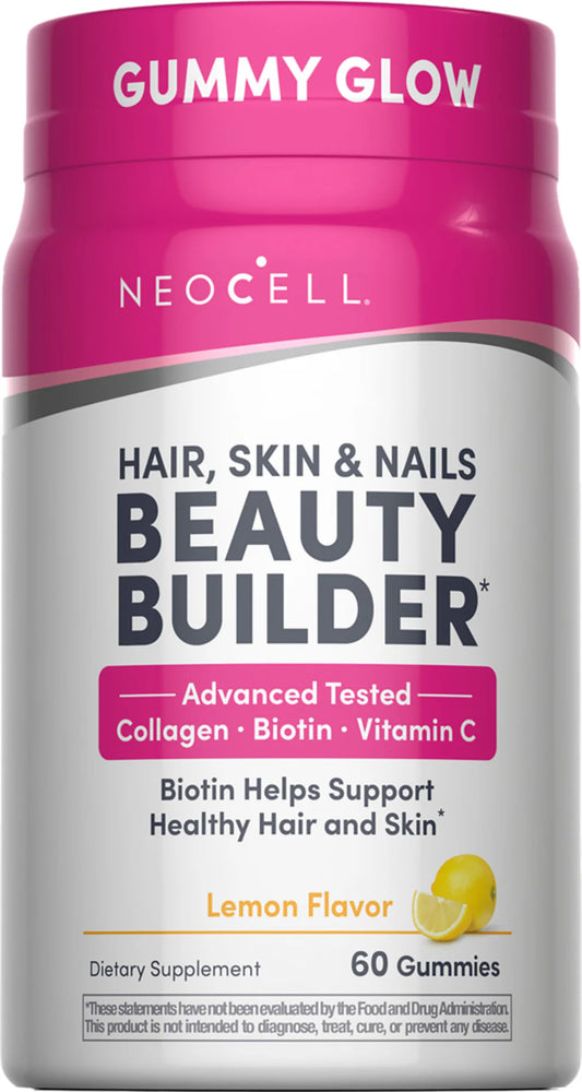 Neocell Beauty Builder Hair, Skin & Nails Gummies Lemon Flavor, 60 Tasty Gummies