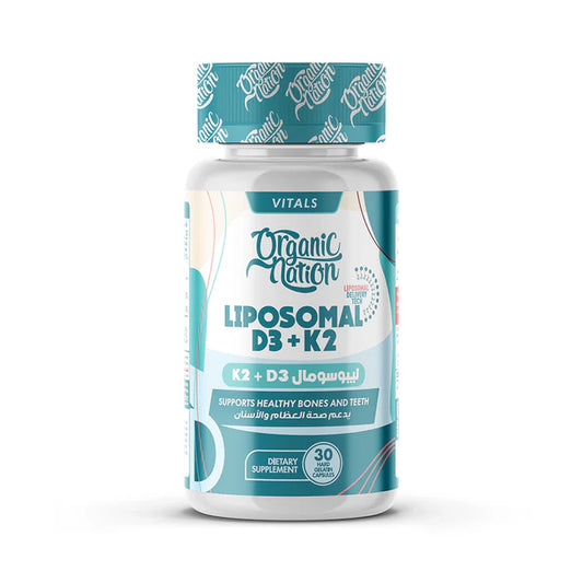 اورجانيك نيشن ليبوسومال  د3 +ك2 30 كبسولة - Organic Nation Liposomal D3+K2 -30Serv.-30Capsules