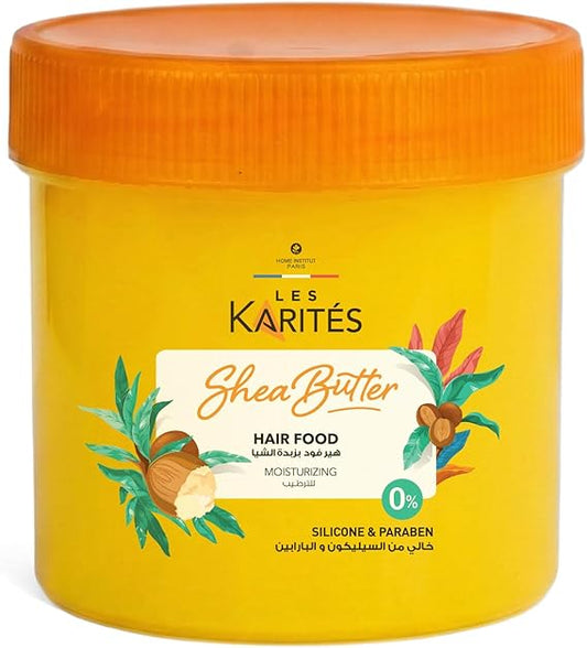 كاريتيه هير فود 150 مل مرطب بزبدة الشيا - Les Karites Moisturizing Hair Food (150ml) – 0% Silicone, 0% Paraben – Enriched with Shea Butter & Vitamin E – Deep Nourishment for Dry Hair