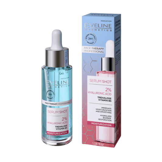 ايفي لاين سيرم شوت 30مل 2% هيالورونيك اسيد - Eveline Serum Shot 2% hyaluronic acid solution treatment for face neck and neckline