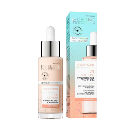 ايفي لاين سيرم 30مل شوت 5% كافيين - Eveline Serum Shot 5% caffeine complex invigorating treatment for skin around eyes