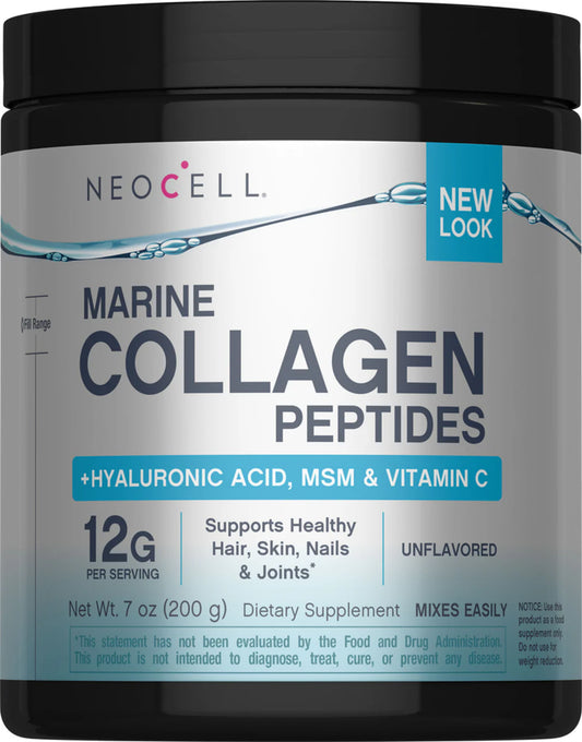 Neocell Marine Collagen Peptides + Hyaluronic Acid, MSM & C, 7 oz (200 g) Powder