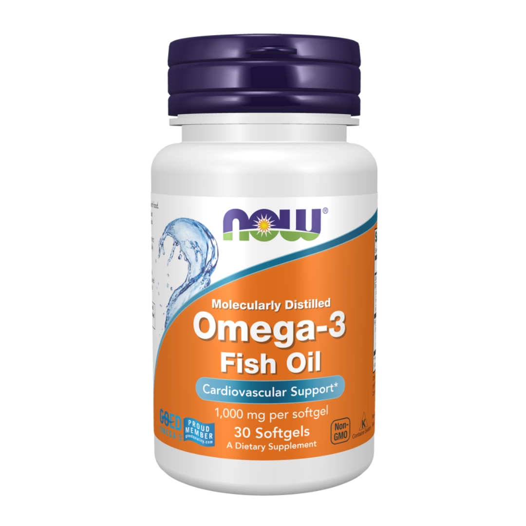 Now Omega 3 Fish Oil, Molecularly distilled 1000mg 30 Softgels