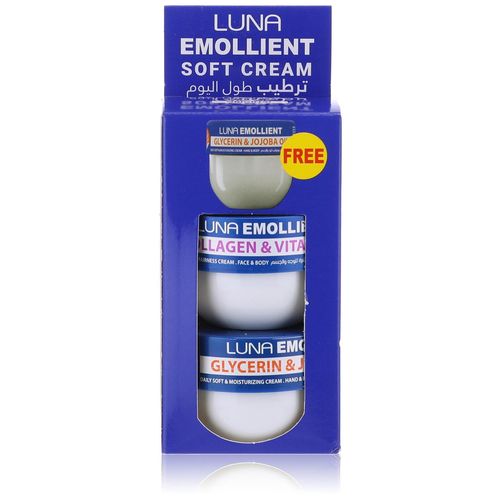 لونا شنطه ايموليت كريم50ملى +2ق سوفت كريم 160مل  - Luna Kit: Emollient Cream 50ml + 2 Soft Creams 160ml