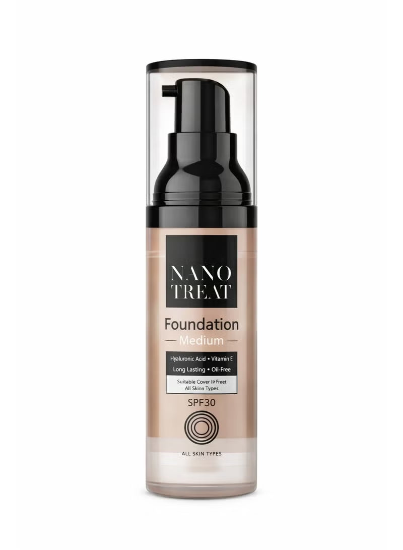 نانو تريت فونديشن 30مل ميديم (متوسط) - Nano Treat Foundation Medium 30 ML
