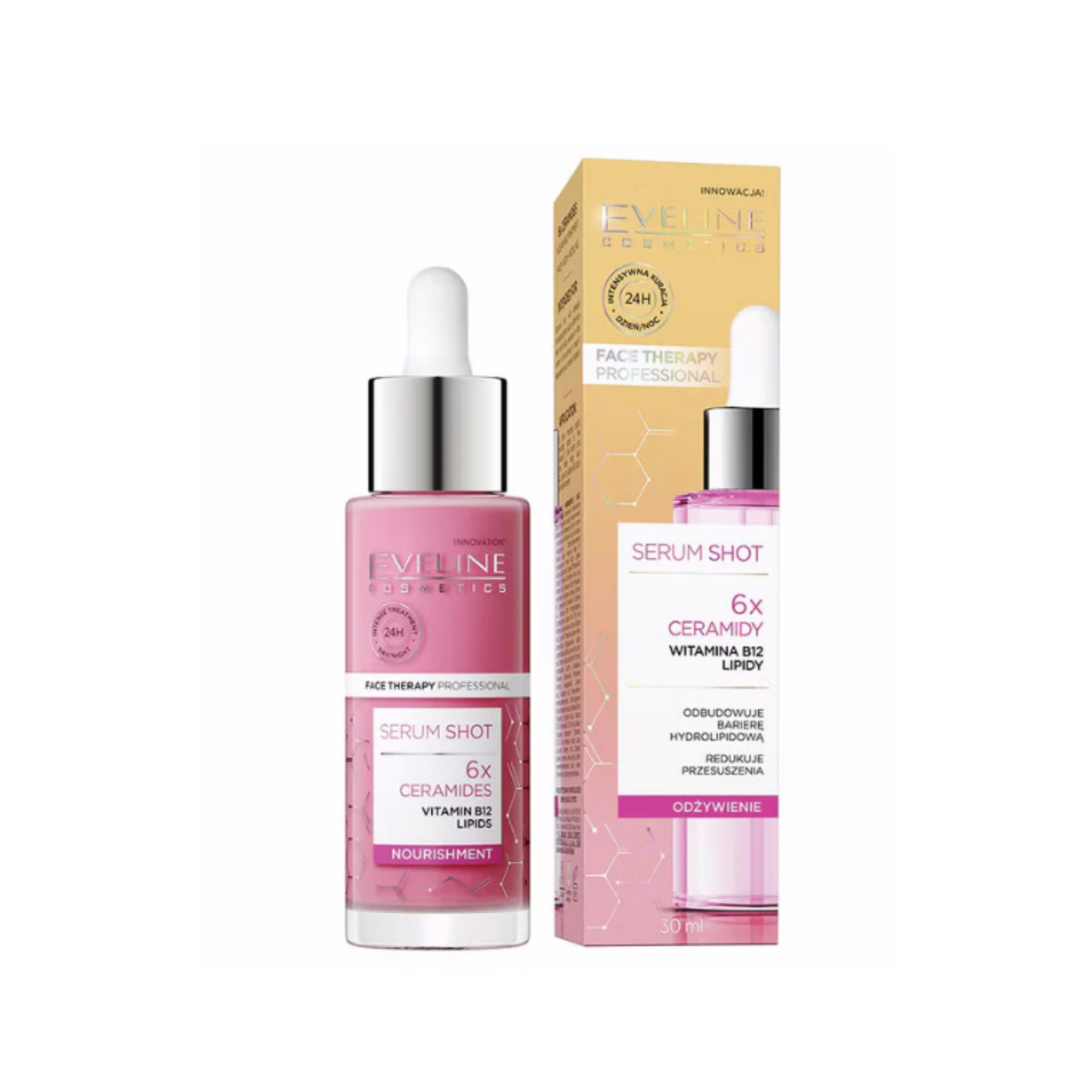 ايفي لاين سيرم 30مل 6× سيراميد مغذي للبشرة - Eveline Serum Shot Nourishing treatment with 6x ceramides