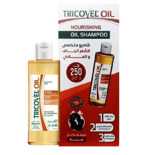 تريكوفيل شامبو اويل 200مل نورشينج +توكه هدية - TRICOVEL OIL NOURISHING OIL SH 200ML + Hair Tie