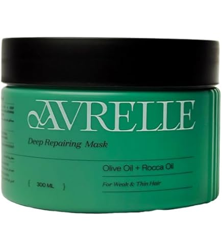 افريل حمام كريم 300 مل زيت زيتون وجرجير  - Avrelle Hair Mask 300 ml with Olive Oil and Rocket Extract