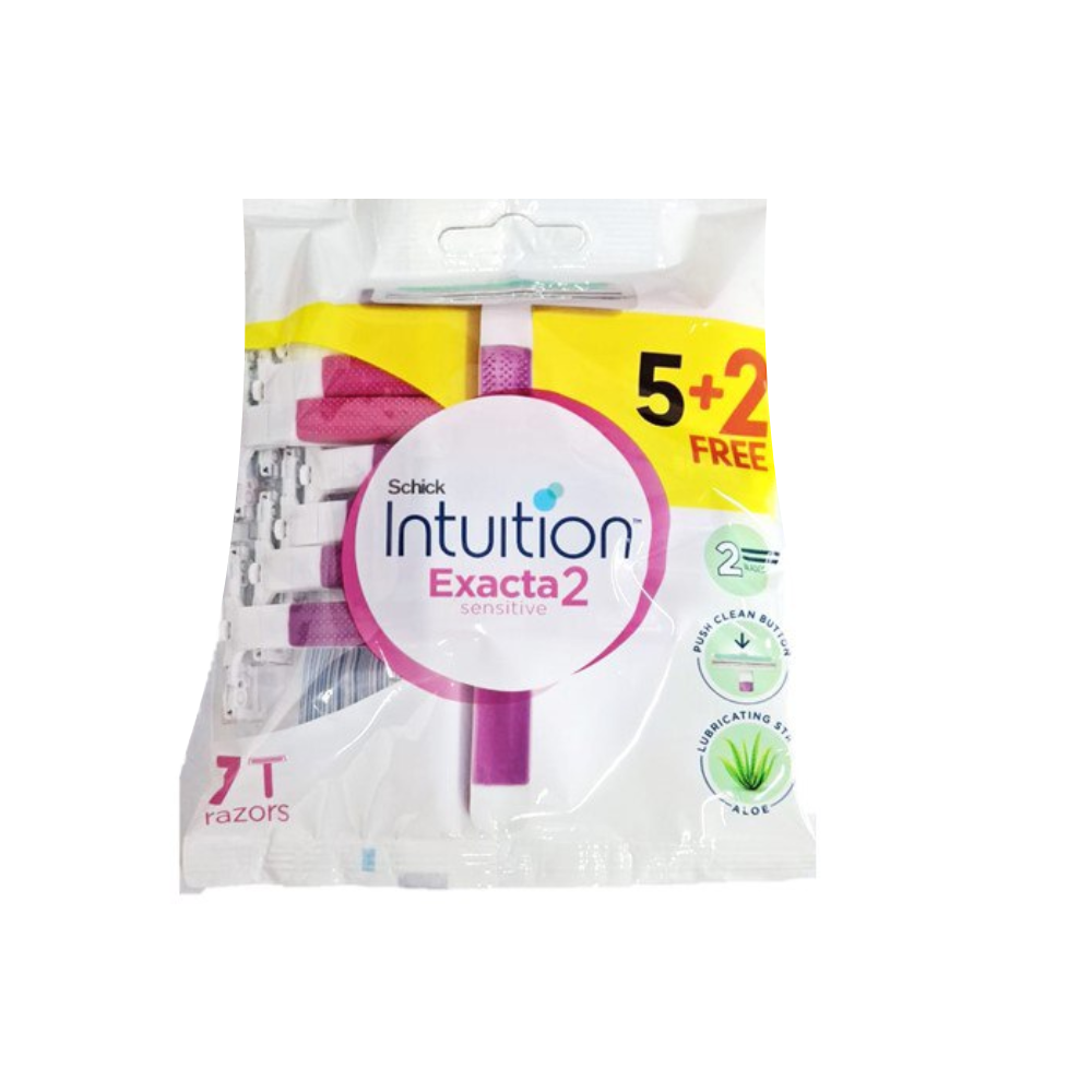 شيك انتويشن ماكينة حلاقه حريمي 5+2 كيس  - Schick Women's Disposable Razors (5+2 Free Bag)