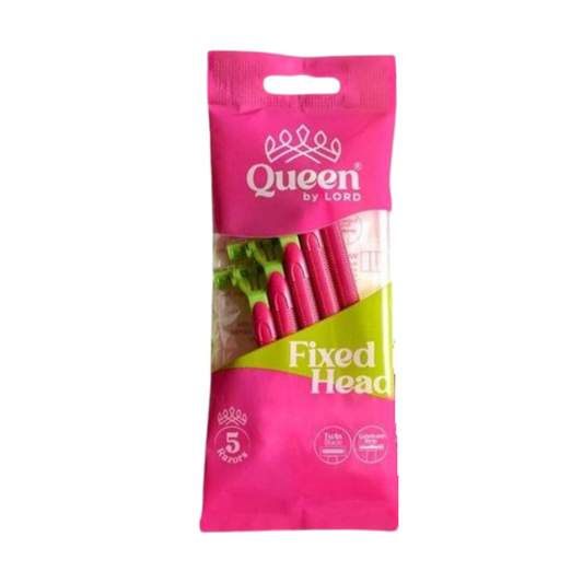كوين ماكينة حلاقة كيس 10ق فيكسيد هيد - Queen by Lord Fixed Head Twin Blade Razors 10pcs