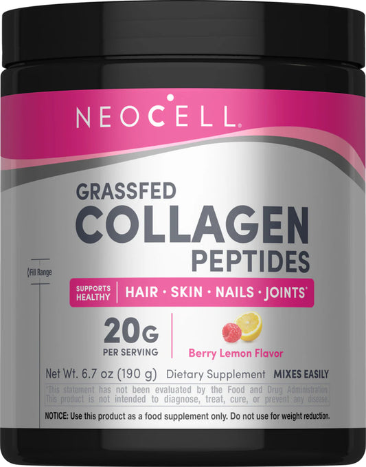 Neocell Grassfed Collagen Peptides Berry Lemon Flavor, 6.7 oz (190 g) Powder