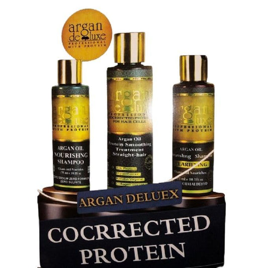 ديلوكس مجموعة بروتين الشعر بالارجان 3قطع - Deluxe Argan Hair Protein Treatment Set - 3 Pieces