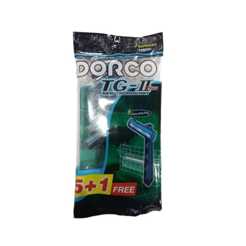 دوركو ماكينة حلاقة رجالي كيس5+1 اخضر - Dorco Men's Disposable Razor - 5+1 Free Pack (Green)