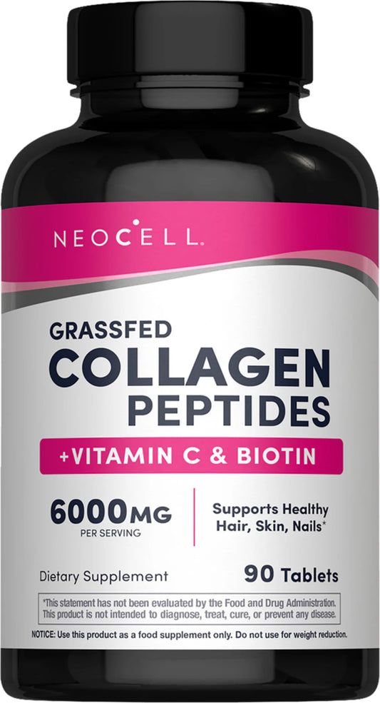 Neocell Grassfed Collagen Peptides + C & Biotin, 6000 mg, 90 Tablets