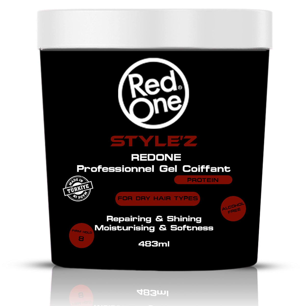 ريد ون جيل 483مل بالبروتين اسود - Red One Hair Styling Gel with Protein, 483ml - Black