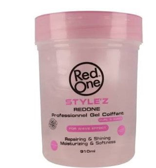 ريد ون جيل 910مل كيرلي ويفي روز - Red One Curly & Wavy Hair Gel - Rose (910ml)