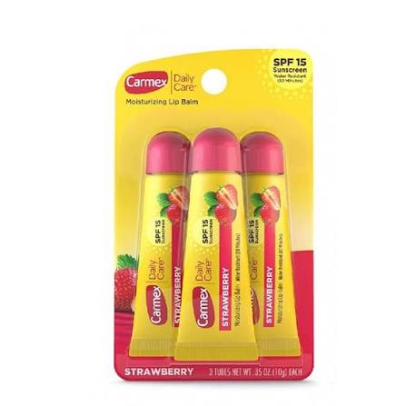 كارميكس ليب بالم موستريزنج 10جم فراولة 3 ق - Carmex Moisturizing Lip Balm - 10 g (Strawberry) - 3 Pcs