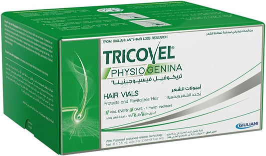 تريكوفيل امبولات فسيوجنيتا تساقط شعر10امبول - Tricovel Vials Physiogenina Temporary Hairloss Treatment (35 mlx10 vials)